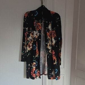 Filly Flair Black Floral Cardigan